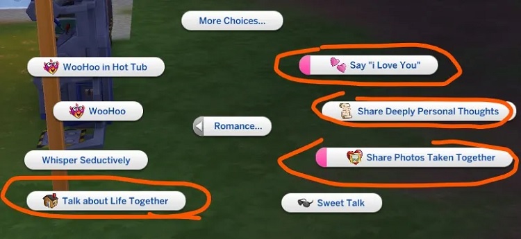 Sims 4 Features of Romance Mod
