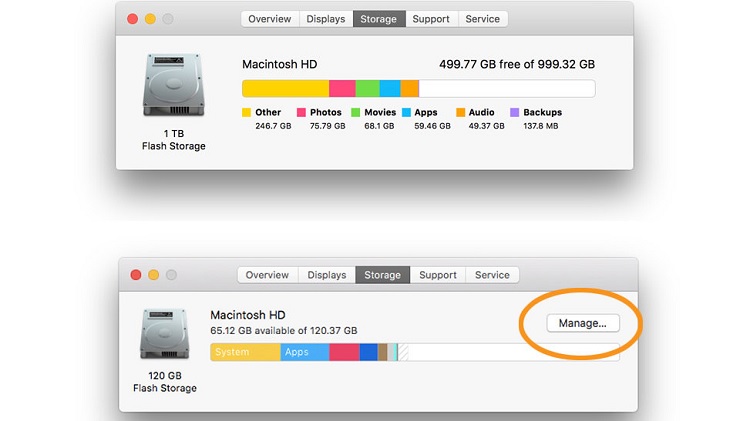 How to manage Storage in MacOS