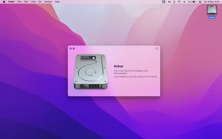 Storage icon on your Mac's desktop