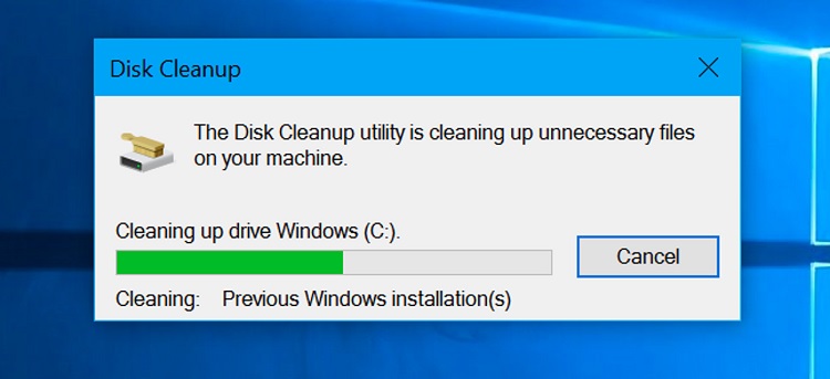 Windows will now begin cleaning up the disc